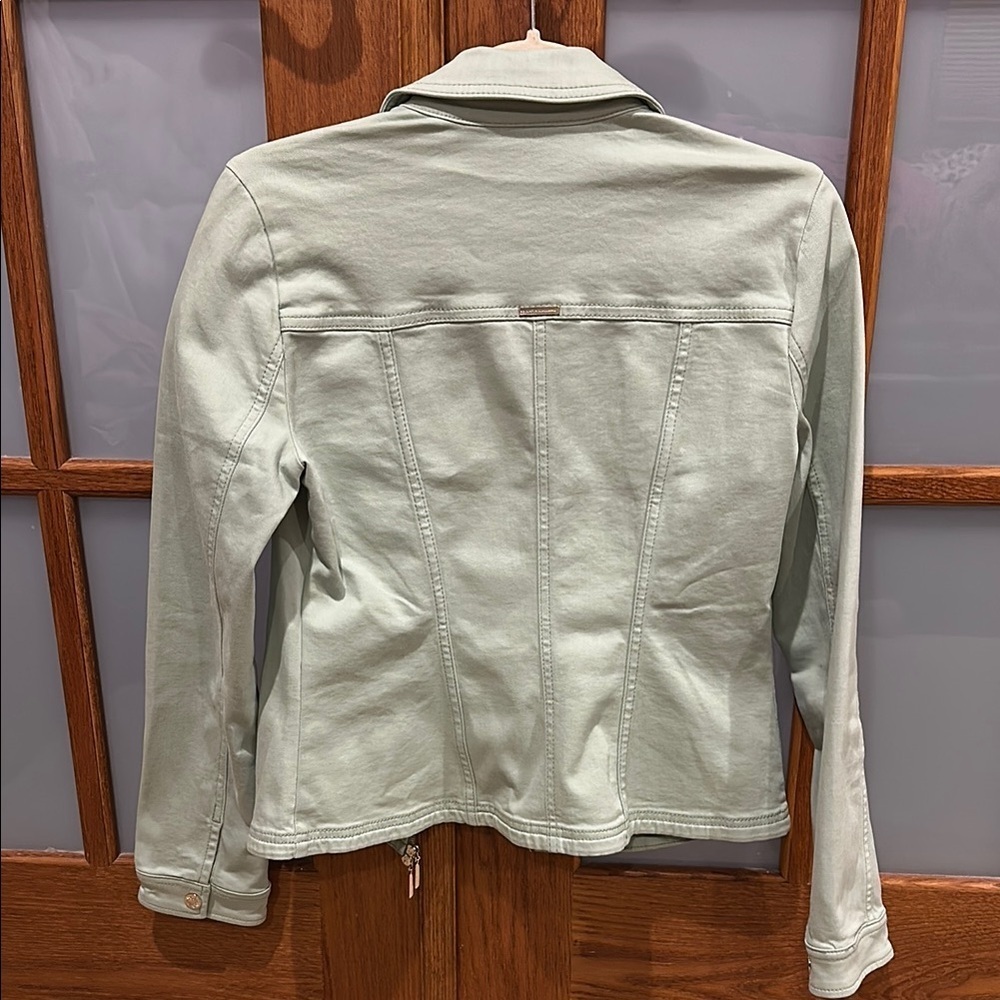 Like New!!!White House Black Market Green Jean Jacket Classic Style​​​ - Picture 5 of 8